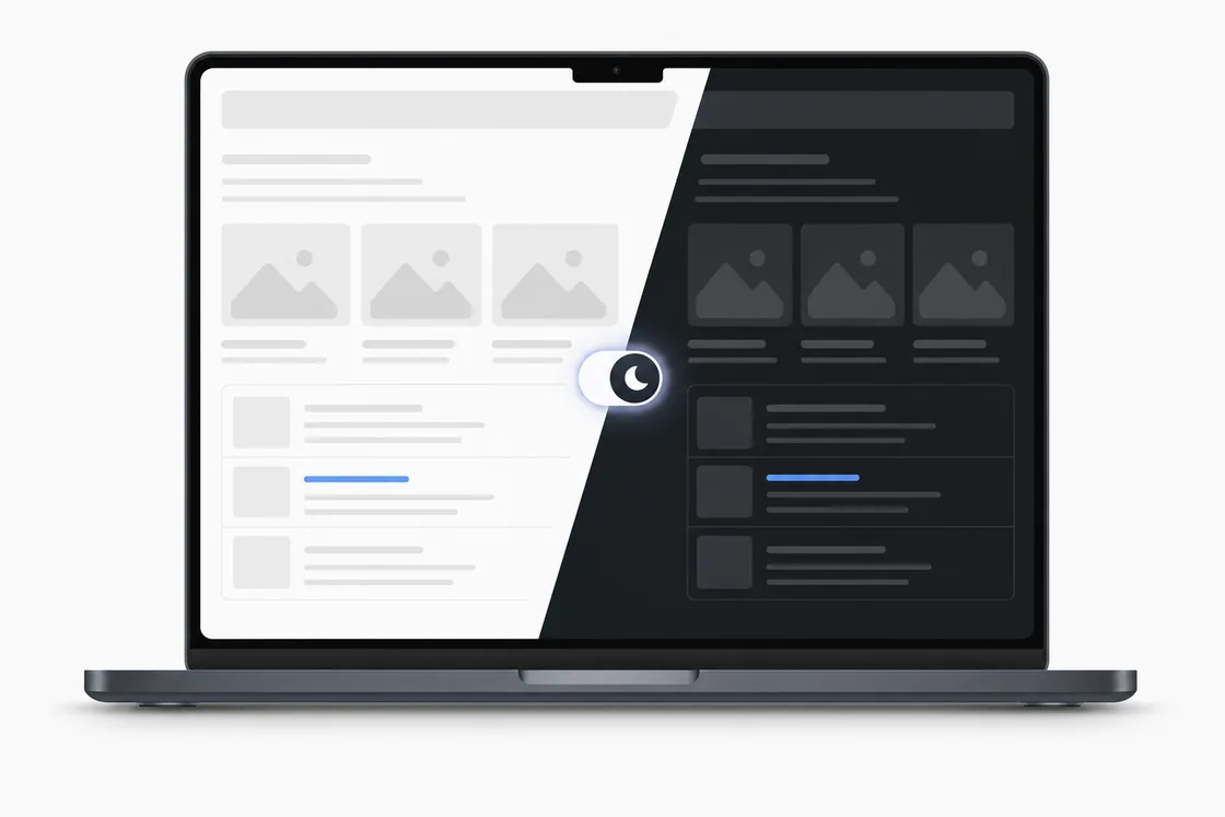YouTube in dark mode: near-black page, dark grey sidebar, light text and a blue link